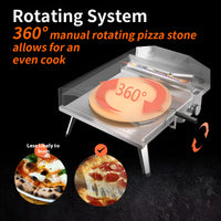 Propane Pizza Oven Built for Backyard Cooking, 16 Inch Rotating Stone, 932°F Max Temp, Stainless Steel