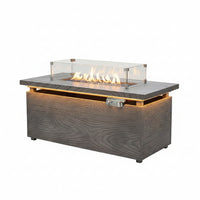 Rectangular Fire Pit Table Built for Outdoor Entertaining, 50,000 BTU Heat Output, Electronic Ignition, LED Light